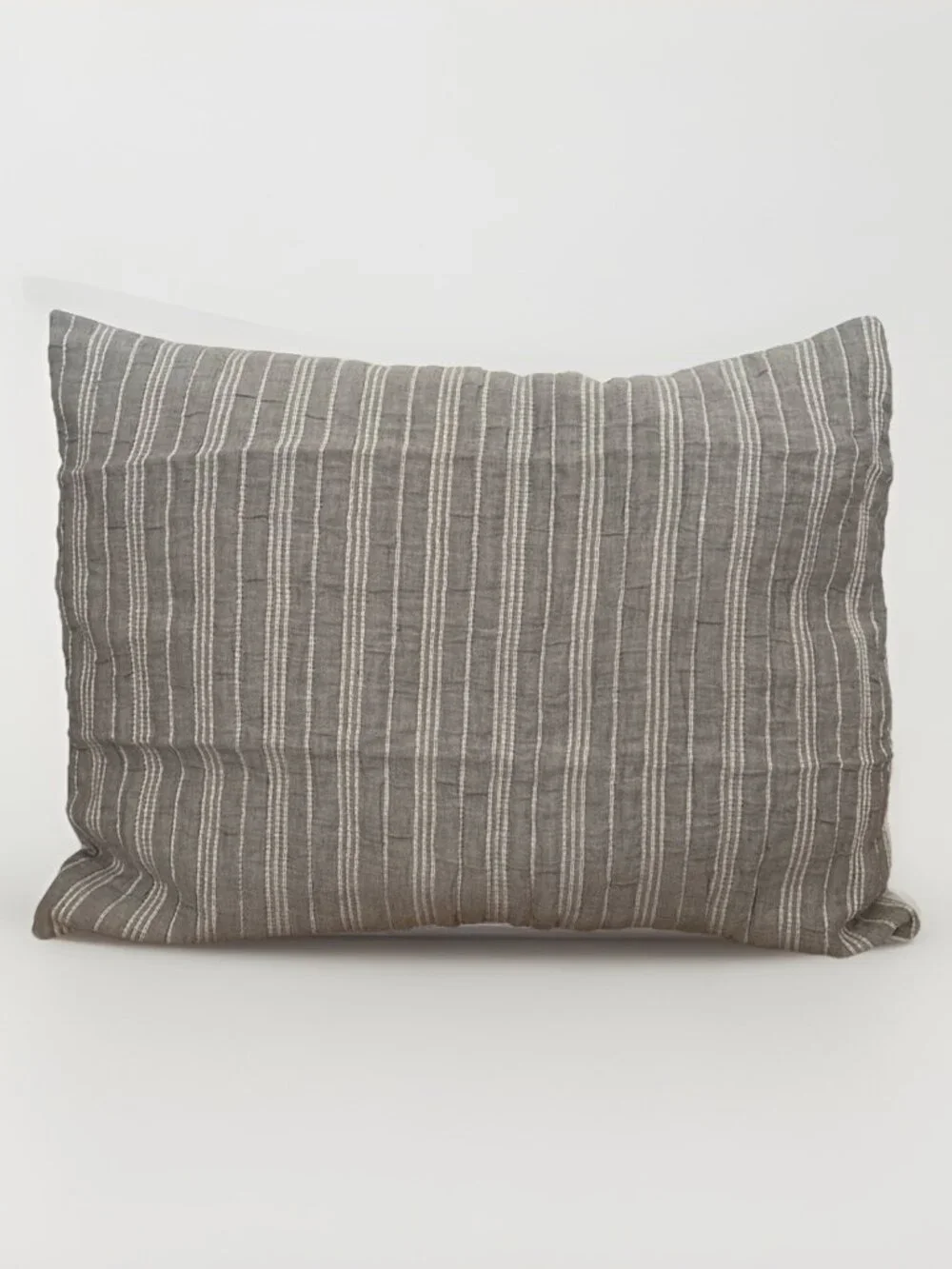 Hearth & Hand with Magnolia One Textured Stripe Standard Pillow Sham Gray 2 Pack